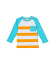  Hatley Kids j̎qp X|[cEAEghApi LbY qp bVK[h Orange Soda Stripes Long Sleeve Rashguard (Toddler/Little Kids/Big Kids) - White