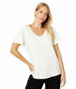 送料無料 モッドオードック Mod-o-doc レディース 女性用 ファッション Tシャツ Slub Jersey Short Sleeve V-Neck Rib Mix Tee - Ivory