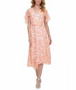  _iLj[[N DKNY fB[X p t@bV hX Printed Short Sleeve Front Wrap Dress - Flamingo Multi