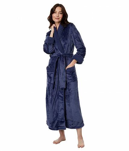 送料無料 ネイトリ Natori レディース 女性用 ファッション パジャマ 寝巻き バスローブ Plush Sherpa Robe 52" - French Navy