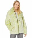  Avec Les Filles fB[X p t@bV AE^[ WPbg R[g Cropped Faux Fur Jacket - Chartreuse