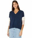 送料無料 Madewell レディース 女性用 ファッション セーター Color-Block V-Neck Pullover - Heather Indigo