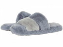  Madewell fB[X p V[Y C Xbp Two-Strap Scuff Slippers in Recycled Faux Fur - Dusty Pool Multi Faux Fur