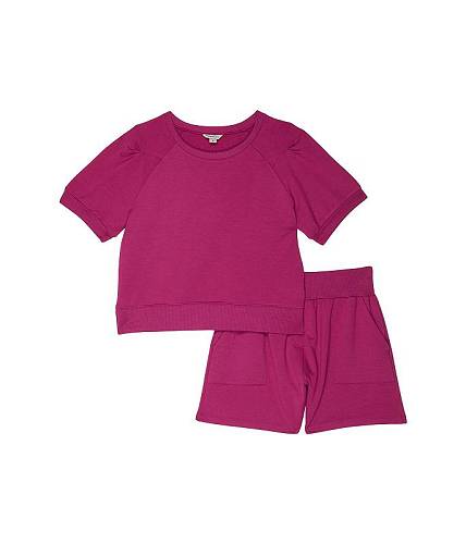 送料無料 HABITUAL girl 女の子用 ファッション 子供服 セット French Terry Shorts Set (Big Kids) - Dark Pink