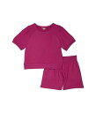 送料無料 HABITUAL girl 女の子用 ファッション 子供服 セット French Terry Shorts Set (Big Kids) - Dark Pink