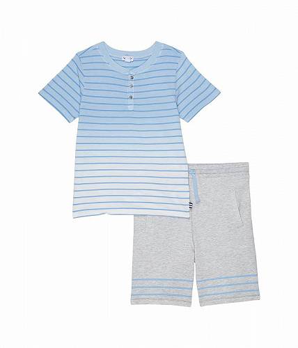 送料無料 スプレンデッド Splendid Littles 男の子用 ファッション 子供服 セット Dip-Dye Henley Top &amp; Shorts Set (Toddler/Little Kids/Big Kids) - Powder Blue