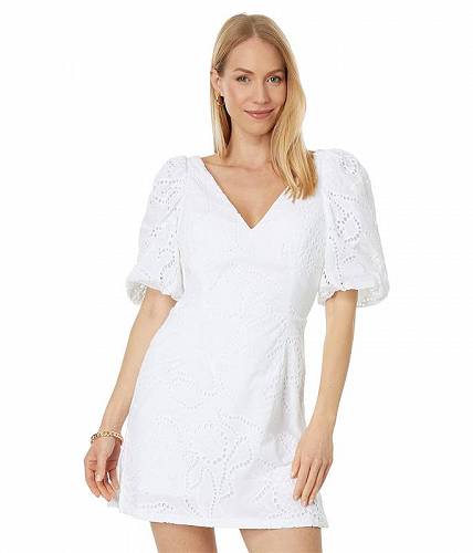 送料無料 リリーピューリッツァー Lilly Pulitzer レディース 女性用 ファッション ジャンプスーツ つなぎ セット Celestina V-Neck Romper - Resort White Ladder Vine Eyelet