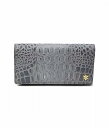  AkVJ Anuschka fB[X p t@bVG  O܍z Triple Fold RFID Clutch Wallet - 1150 - Croco Embossed Silver/Grey