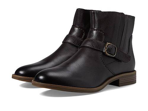 送料無料 クラークス Clarks レディース 女性用 シューズ 靴 ブーツ アンクル ショートブーツ Camzin Loop - Dark Brown Leather