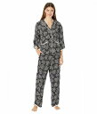 送料無料 ダナキャランニューヨーク DKNY レディース 女性用 ファッション パジャマ 寝巻き 3/4 Sleeve Top Pajama Set - Black Stars