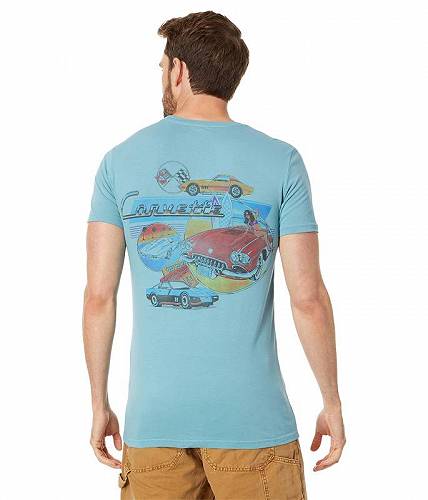 楽天グッズ×グッズ送料無料 ラッキーブランド Lucky Brand メンズ 男性用 ファッション Tシャツ Corvette Logo Tee - Adriatic Blue