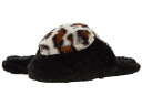 送料無料 ベッツィージョンソン Betsey Johnson レディース 女性用 シューズ 靴 スリッパ Novelty Sherpa Scuff Slipper - Black/Leopard Heart