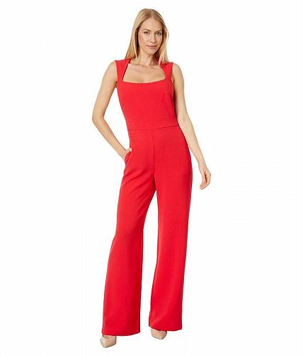 送料無料 ヴィンスカムート Vince Camuto レディース 女性用 ファッション ジャンプスーツ つなぎ セット Square Neck Open Back Jumpsuit in Stretch Crepe - Mango