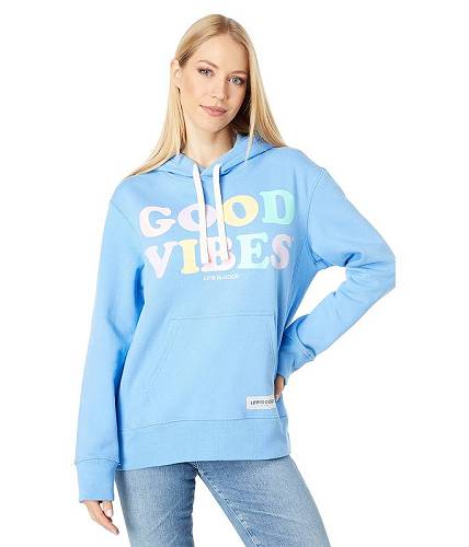 送料無料 ライフイズグッド Life is good レディース 女性用 ファッション パーカー スウェット Good Vibes Simply True Pullover Top - Cornflower Blue