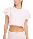 送料無料 ジューシークチュール Juicy Couture レディース 女性用 ファッション ブラウス Ruffle Sleeve Top with Snaps - Whisper Pink