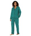 送料無料 ダナキャランニューヨーク DKNY レディース 女性用 ファッション パジャマ 寝巻き Long Sleeve Notch PJ Set - Green Animal