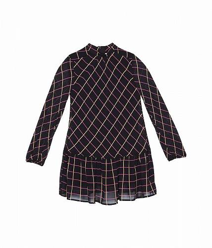 送料無料 Milly Minis 女の子用 ファッション 子供服 ドレス Rori Windowpane Chiffon Dress (Big Kids) - Pink Multi 1