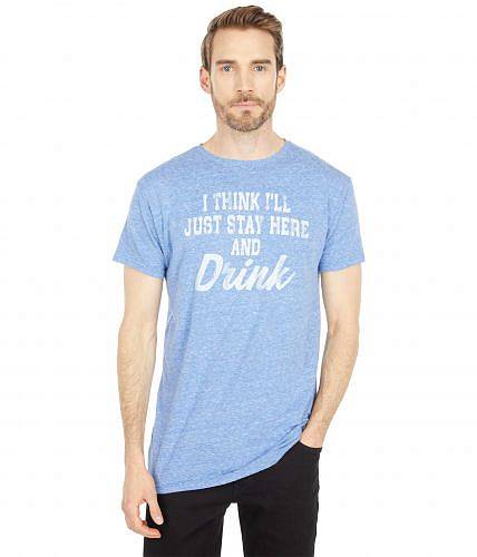 ̵ ꥸʥȥ֥ The Original Retro Brand   եå T I Think Ill Stay Here and Drink Short Sleeve Vintage Tri-Blend Tee - Streaky Royal