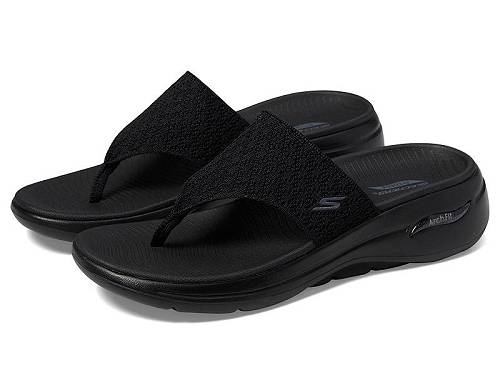 送料無料 スケッチャーズ SKECHERS レディース 女性用 シューズ 靴 サンダル Go Walk Arch Fit Sandal - Black/Black
