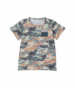 ̵ Chaser Kids ˤλ եå Ҷ T Gauze Jersey Zip Pocket Short Sleeve Tee (Toddler/Little Kids) - Grasslands Camo