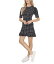 送料無料 CeCe レディース 女性用 ファッション ドレス Puff Sleeve Printed Knit Dress - Rich Black