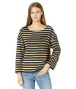  Madewell fB[X p t@bV TVc Luxe Long-Sleeve Tee in Casler Stripe - True Black