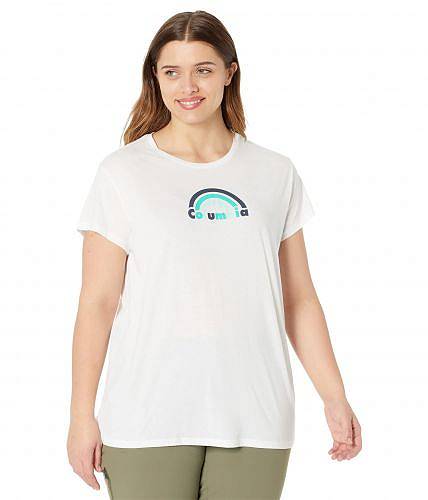 送料無料 コロンビア Columbia レディース 女性用 ファッション Tシャツ Plus Size Trek(TM) Short Sleeve Graphic Tee - White/Blocked Rainbow 1