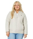  US| U.S. POLO ASSN. fB[X p t@bV AE^[ WPbg R[g _EEEC^[R[g Plus Size Cozy Faux Fur Lined Diamond Quilted Hooded Puffer with Side Panel - Winter Pearl