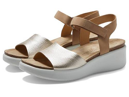 送料無料 エコー ECCO レディース 女性用 シューズ 靴 ヒール Flowt Wedge Cork Sandal - Pure White G..