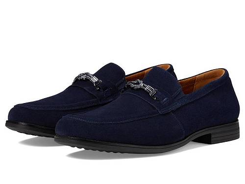 送料無料 ステーシーアダムス Stacy Adams メンズ 男性用 シューズ 靴 ローファー Ravelle Moc Toe Bit Slip-On - Navy Suede