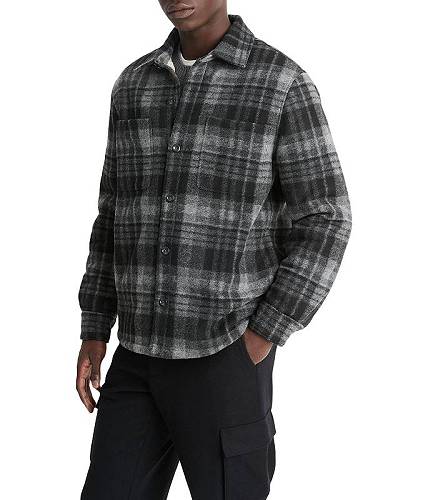 送料無料 ヴィンス Vince メンズ 男性用 ファッション ボタンシャツ Sherpa Lined Plaid Shirt Jacket - Black Combo 送料無料 ヴィンス Vince メンズ 男性用 ファッション ボタンシャツ Sherpa Lined Plaid Shirt Jacket - Black Combo