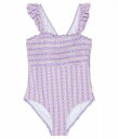 送料無料 シーフォリー Seafolly Kids 女の子用 スポーツ・アウトドア用品 キッズ 子供用水着 ワンピース Retro Shirred One-Piece - Ditsy Stripe