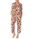  xbhwbhs[WF[ Bedhead PJs fB[X p t@bV pW} Q 3/4 Sleeve Cropped PJ Set - Red Camellia