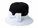  obW[~VJ Badgley Mischka fB[X p t@bVG  Xq Crochet Crown Bucket Hat - Black/White