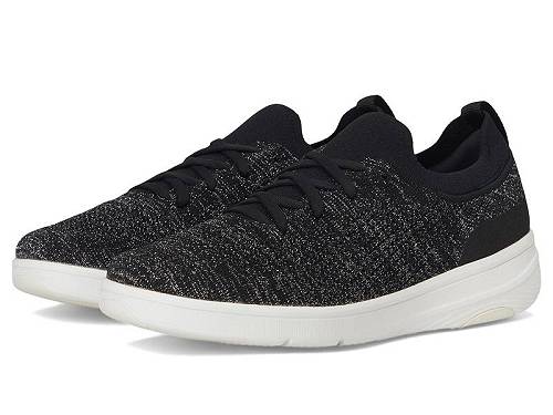 送料無料 フィットフロップ FitFlop レディース 女性用 シューズ 靴 スニーカー 運動靴 Super-Q Knit Slip-On Laced Sneakers - Black/Silvereen