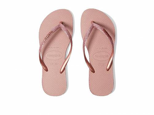 送料無料 ハワイアナス Havaianas レディース 女性用 シューズ 靴 サンダル Slim Sparkle II Flip Flop Sandal - Crocus Rose/Golden Blush