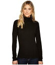 送料無料 スリードッツ Three Dots レディース 女性用 ファッション Tシャツ Heritage Rib Long Sleeve Turtleneck - Black 1