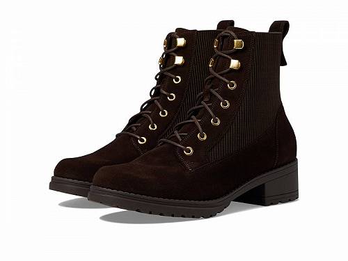 送料無料 コールハーン Cole Haan レディース 女性用 シューズ 靴 ブーツ レースアップ 編み上げ Camea Waterproof Combat Boot II - Dark Chocolate Suede Waterproof