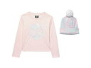 送料無料 ハーレー Hurley Kids 女の子用 ファッション 子供服 セット Long Sleeve Tee with Pom Beanie (Big Kids) - Arctic Pink