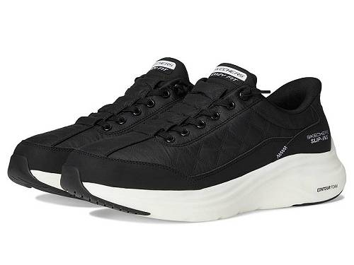 送料無料 スケッチャーズ SKECHERS メンズ 男性用 シューズ 靴 スニーカー 運動靴 Contour Foam Cozy Fit Hands Free Slip-In - Black/White