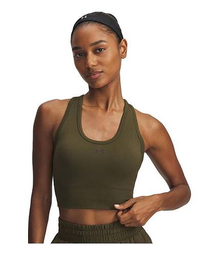 送料無料 アンダーアーマー Under Armour レディース 女性用 ファッション 下着 ブラジャー Vanish Seamless Mid Impact Sports Bra - Expedition Green/Black
