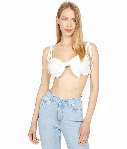 送料無料 ディーエル1961 DL1961 レディース 女性用 ファッション ブラウス Tie Front Crop Top - White