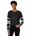 送料無料 ロックンロールカウガール Rock and Roll Cowgirl レディース 女性用 ファッション セーター Sweater with Stripe Sleeves 46-2361 - Black