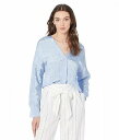  BX Vince fB[X p t@bV uEX Long Sleeve Double V-Neck Blouse - Cerulean