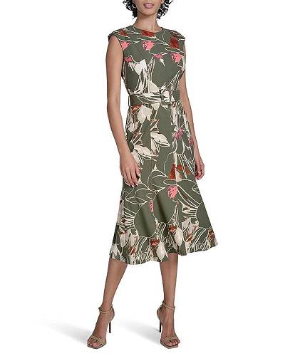 送料無料 カルバンクライン Calvin Klein レディース 女性用 ファッション ドレス Printed Scuba Crepe Belted Midi - Antq/White/Multi 送料無料 カルバンクライン Calvin Klein レディース 女性用 ファッション ドレス Printed Scuba Crepe Belted Midi - Antq/White/Multi