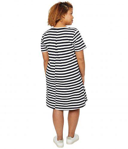 送料無料 Bobeau レディース 女性用 ファッション ドレス Short Sleeve Cotton T-Shirt Dress - Black/White