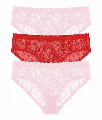 楽天グッズ×グッズ送料無料 ネイトリ Natori レディース 女性用 ファッション 下着 ショーツ Bliss Allure Girl Brief 3-Pack - Pink Suede/Poinsettia/Pink Suede