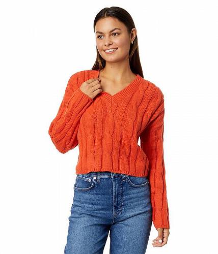 送料無料 Madewell レディース 女性用 ファッション セーター Cable-Knit V-Neck Crop Sweater - Roast..