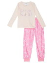 送料無料 カルバンクライン キッズ Calvin Klein Kids 女の子用 ファッション 子供服 パジャマ 寝巻き Two-Piece Brushed Micro Joggers Set (Little Kids/Big Kids) - Calvin Stacked