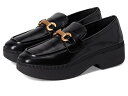 送料無料 フィットフロップ FitFlop レディース 女性用 シューズ 靴 ローファー ボートシューズ F-Luma Chunky-Snaffle Box-Leather Demi-Wedge Loafers - Black